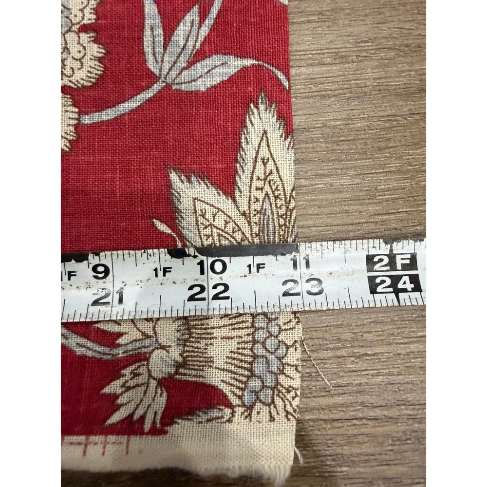 Pottery Barn Red Floral Palampore Cotton Fabric Remnant Lot Cottagecore 5 pieces